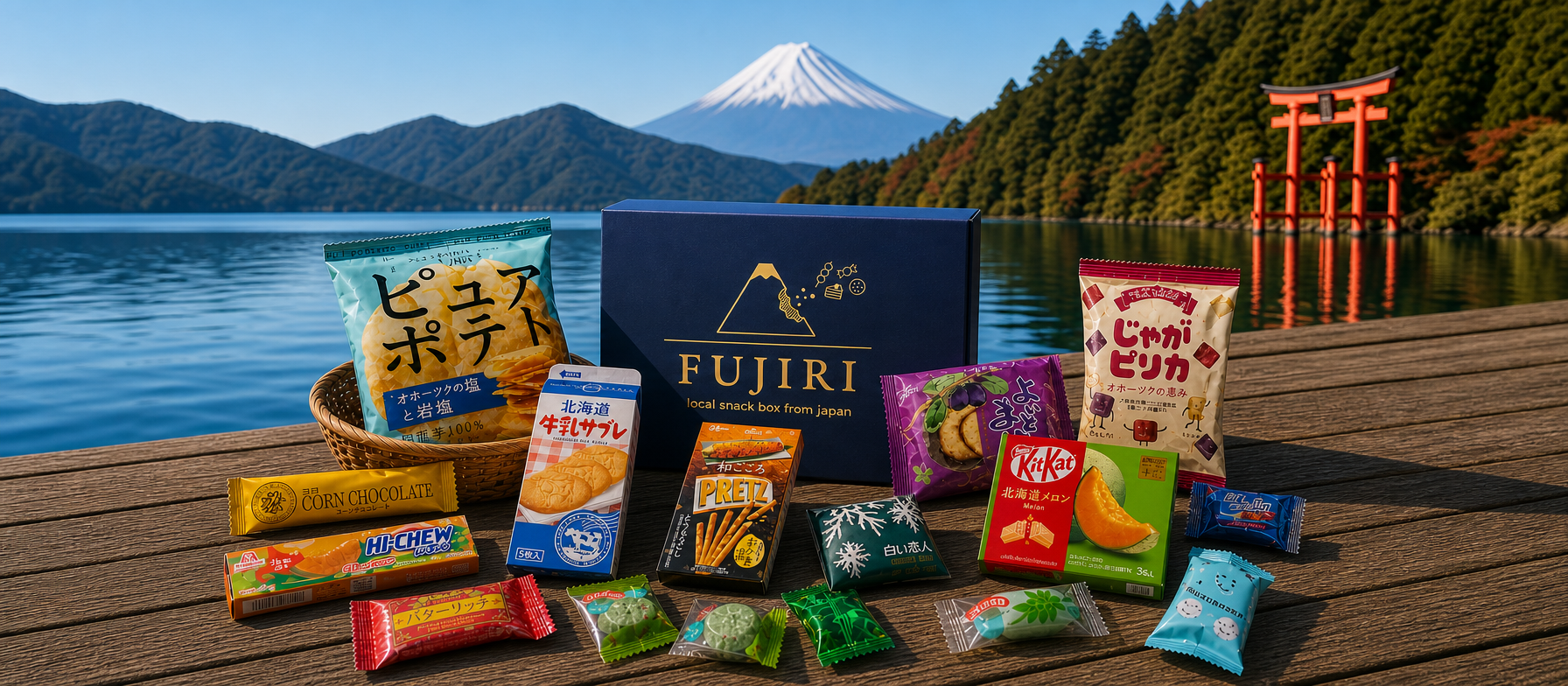 FUJIRI snack box and Japanese local snacks