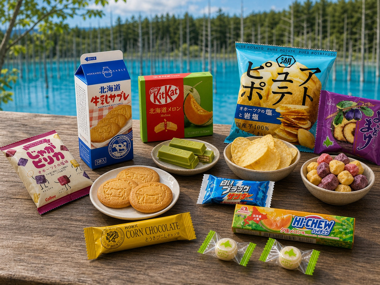 FUJIRI Hokkaido snacks by Biei Blue Pond