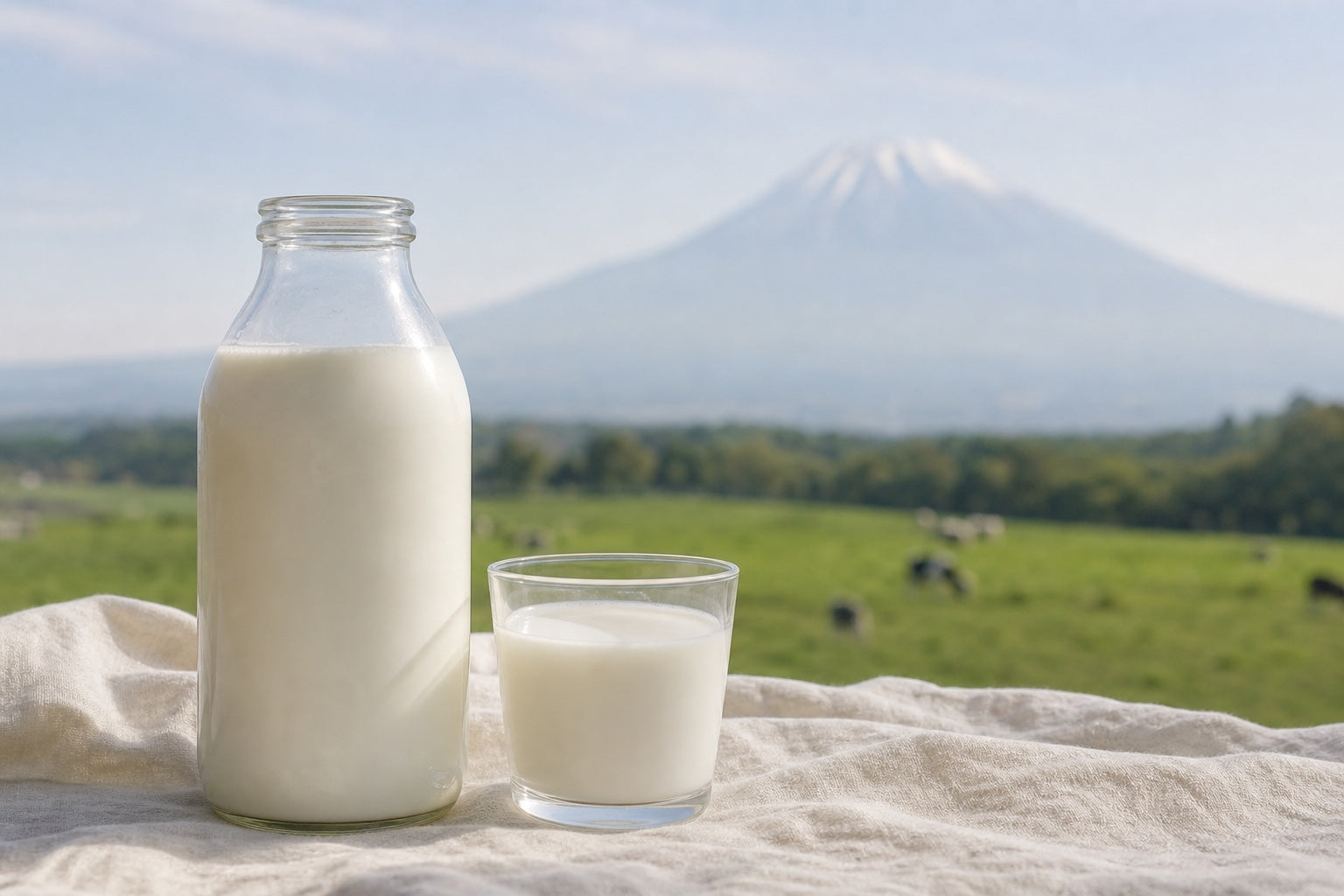 Asagiri Highland dairy cows under Mt. Fuji